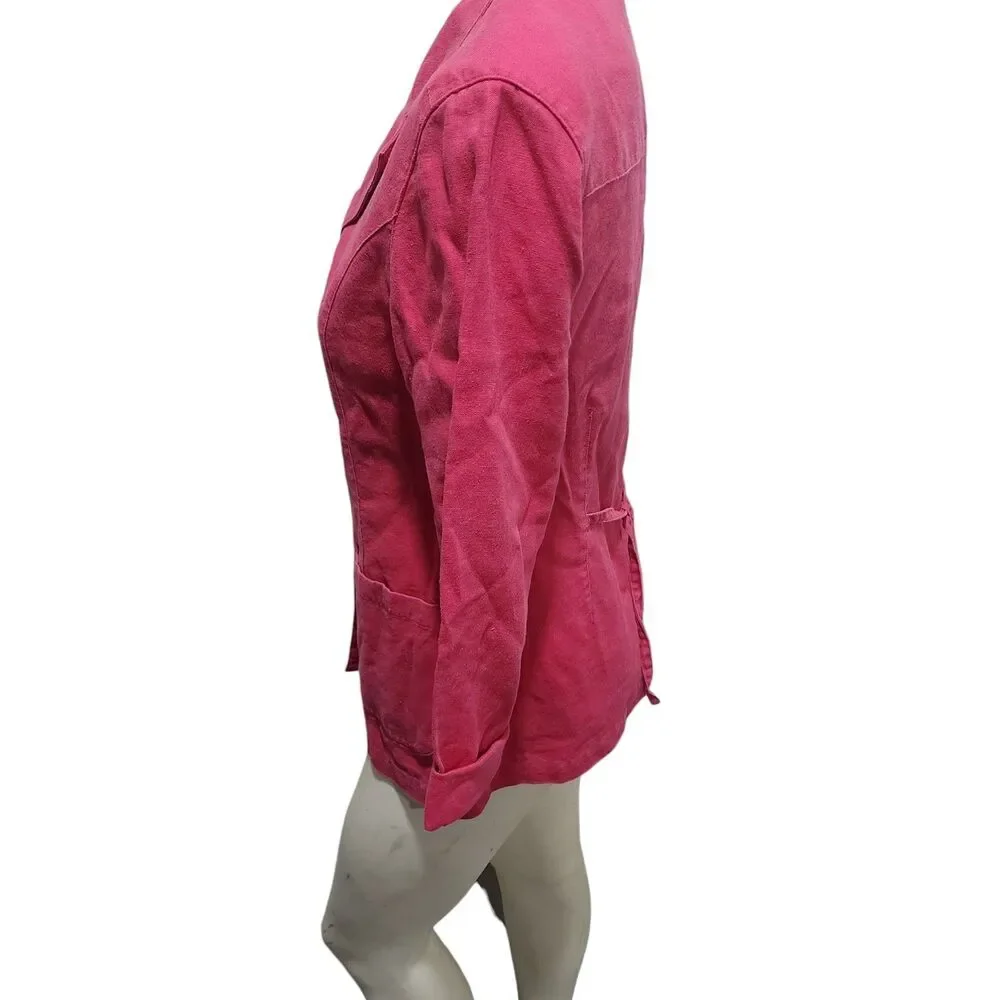 J. Jill Blazer Womens Sz‎ Small Linen Barbie Summer Feminine Dainty Office Work